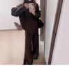 Knitted Sweater Set for Women's Autumn and Winter, Loose Wide-leg Casual Pants, Fashionable and Stylish Two-piece Set
