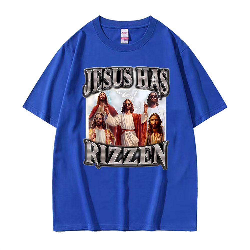 Jesus Has Rizen Shirt Print T Shirts Men Women Oversized Classic Tshirts Fashion High Quality Summer Clothes Tshirt Streetwear