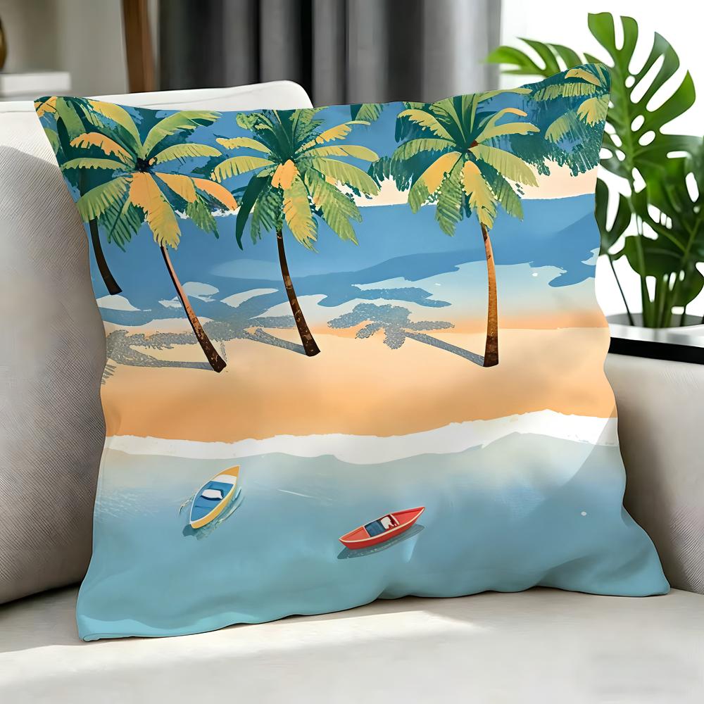 Art SSummer Beach Arting Cushion Cover Cushion Cover Set Pcs X X X Pillowcase Decorative Sofa Home Decor