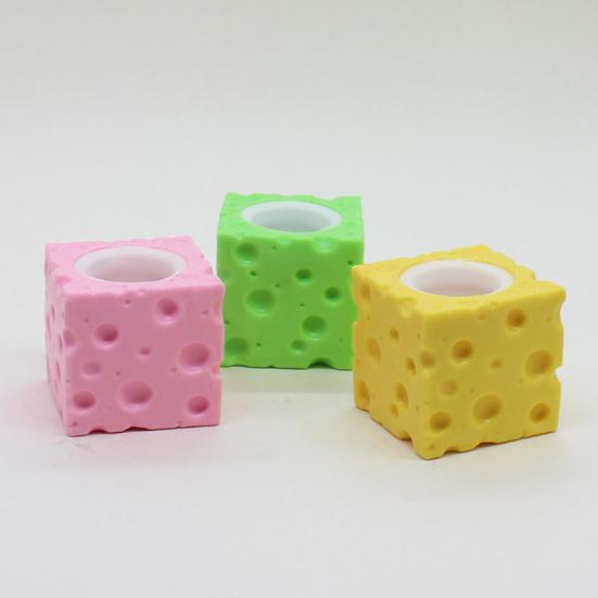 Bunny Cheese Squeeze Toy Stress Relief Rabbit Cup Cheese Fidget Toy Slow Rising Relaxation Stress Ball Simulated Cheese Sensory Toy