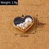 10 Pcs 17*17mm Enamel Pearl Love Heart Pendants Charms for Jewelry Making Earrings Necklace DIY Bracelet Accessories Supplies