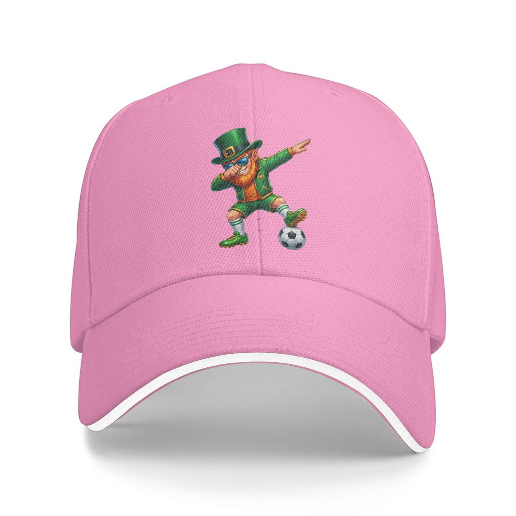 Leprechaun Palying Soccer Player St Patricks Day Casual Baseball Cap Trucker Hat Kpop Rock Hip Hop Hats Unisex Baseball Caps