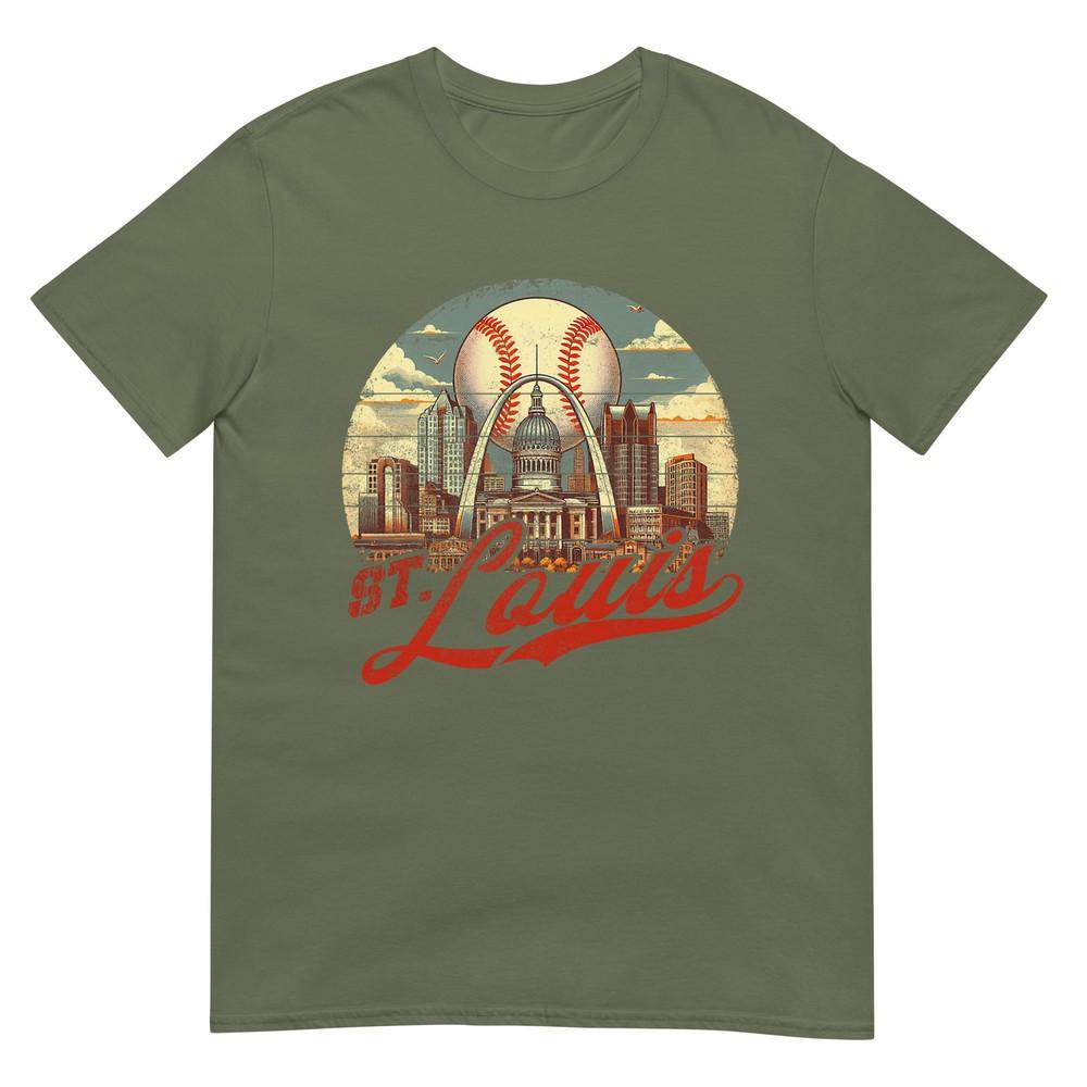 Vintage St Louis Skyline Gameday Retro Baseball TShirt