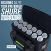 Shure by Gator SH-MICBAG12 Nylon Carrying Bag for Dynamic Microphones, Holds 12 Microphones [Includes Shoulder Strap] [Official Japanese Product]