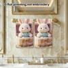 Cute Plush Bunny Castle Print Towel, Soft Absorbent Kids Bath Hand Towel, Pastel Fantasy Rabbit Pattern Towel