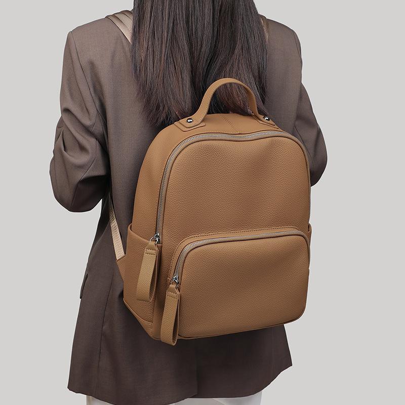 Schoolbag Backpack Female College Students Fashion Large Capacity High School Rawhide Backpack