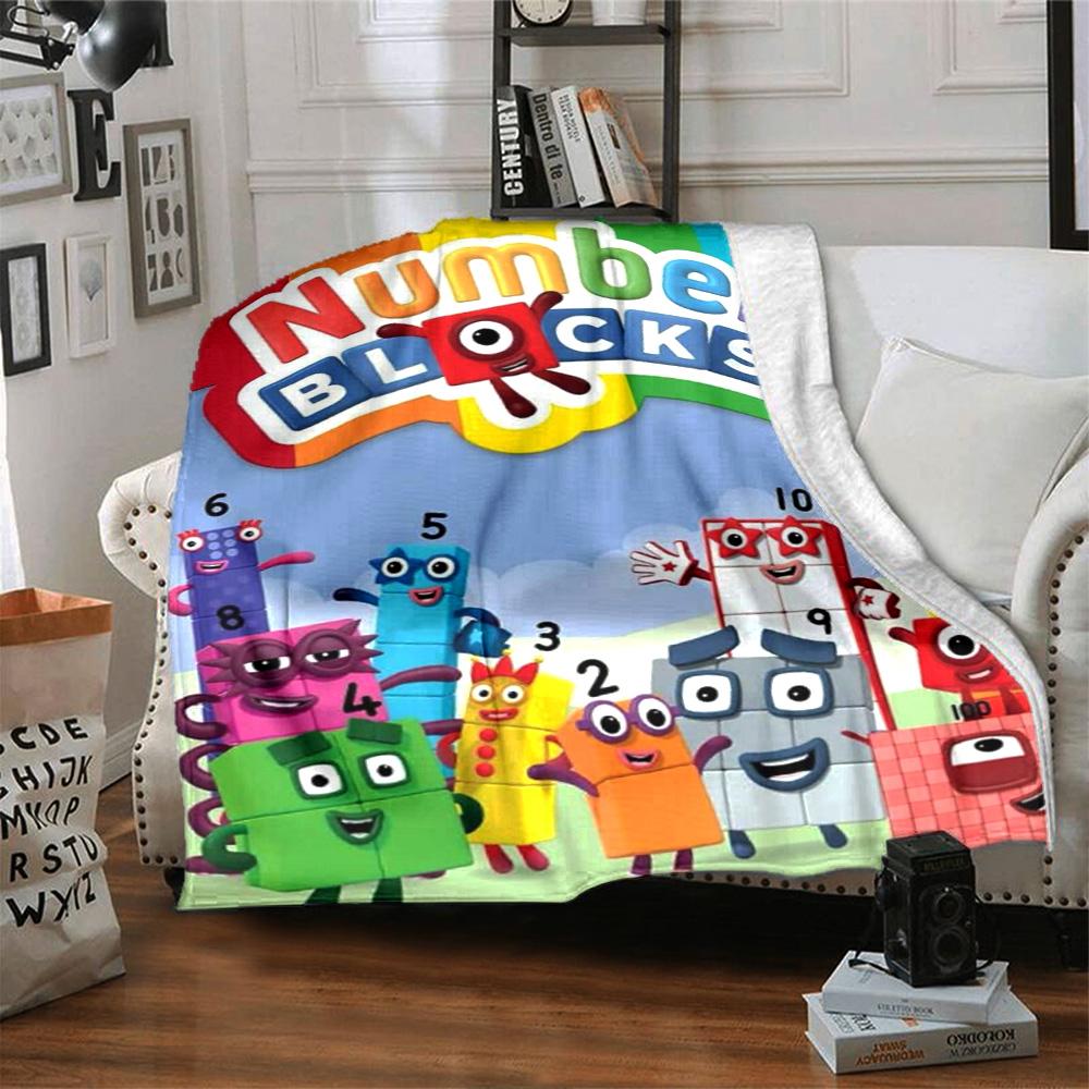 Coperta in Flanella Stampata Numberblocks Alta Qualità Calda Confortevole Coperta per Tutte le Stagioni Perfetta per Regali Decorazione Casa
