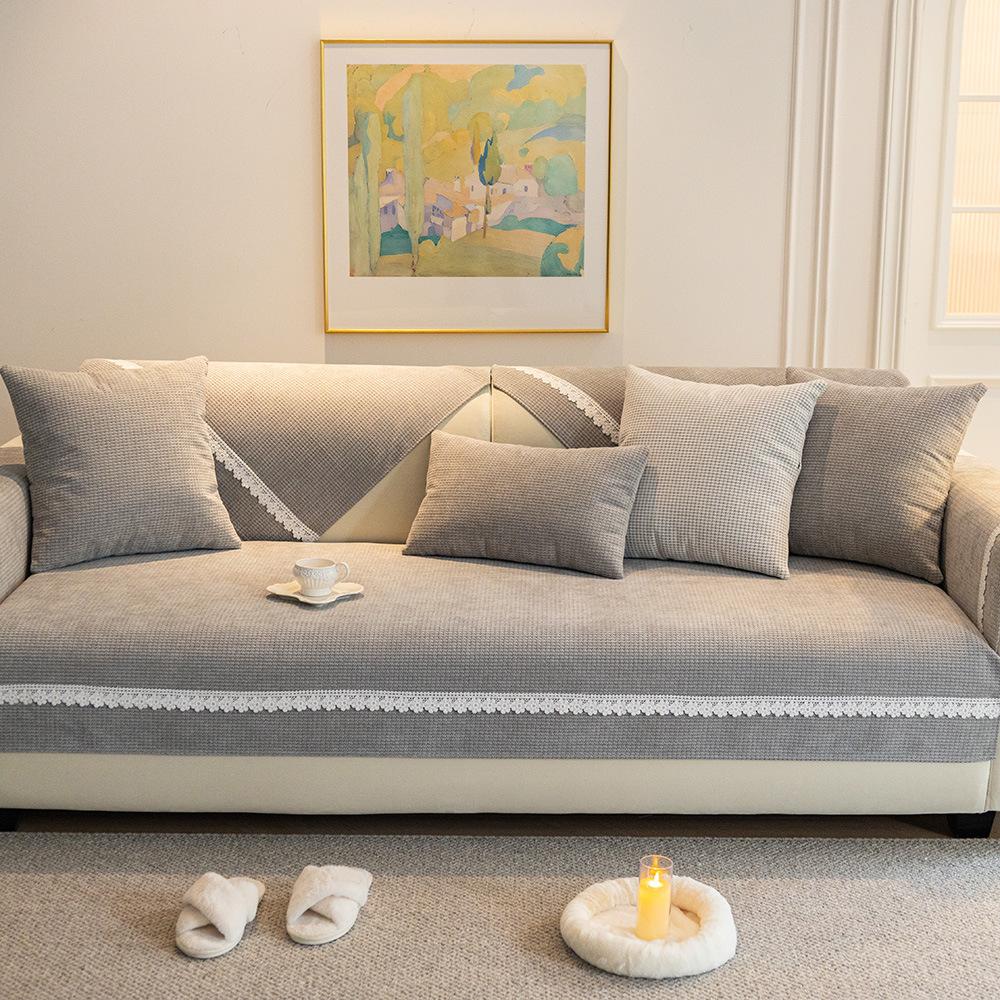 Chenille Sofa Cushion Four Seasons Universal Leather Sofa Cover Anti-Scratching Cushion Anti-Slip Cover Cloth Cushion