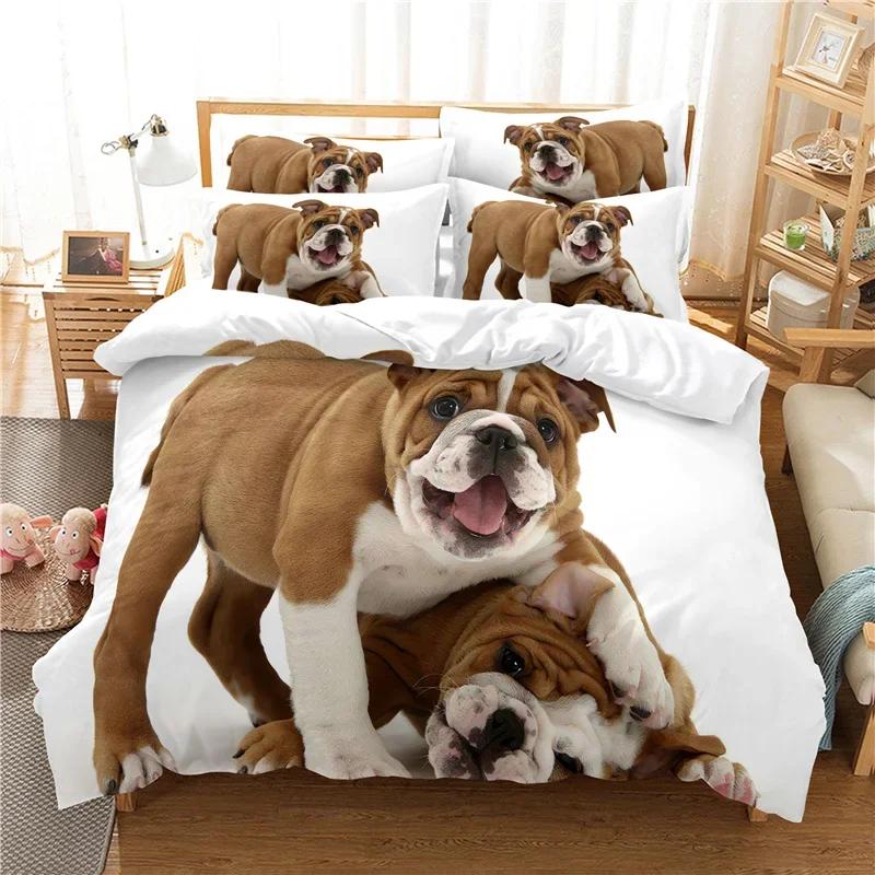 

Pet Dog Soft Duvet Cover Sets Bedclothes Beding Set Lovely Pug Single Children Kids Bed Linen Sets for Girl Boy Dropshiping Home Textile Bed Linens 100*200cm Single