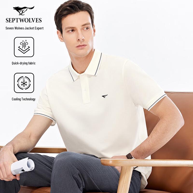 Qipilong Men s Quick-Dry Cool-Touch Silk Blend Polo T-Shirt 185/100A