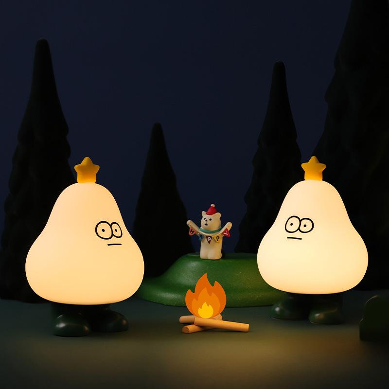 Creative Cute Cartoon Small Night Lamp Night Light Children's Bedroom Bedside Soft Light Eye Protection Simple Timing Companion