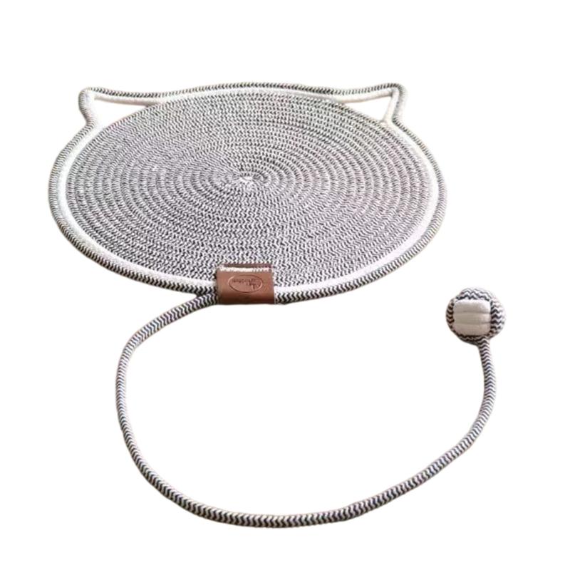 Cotton Rope Cats Scratcher Tool Round Scratching Post Mat Cats Scratch Pad for Cats Helps Maintain Claw Provide Fun