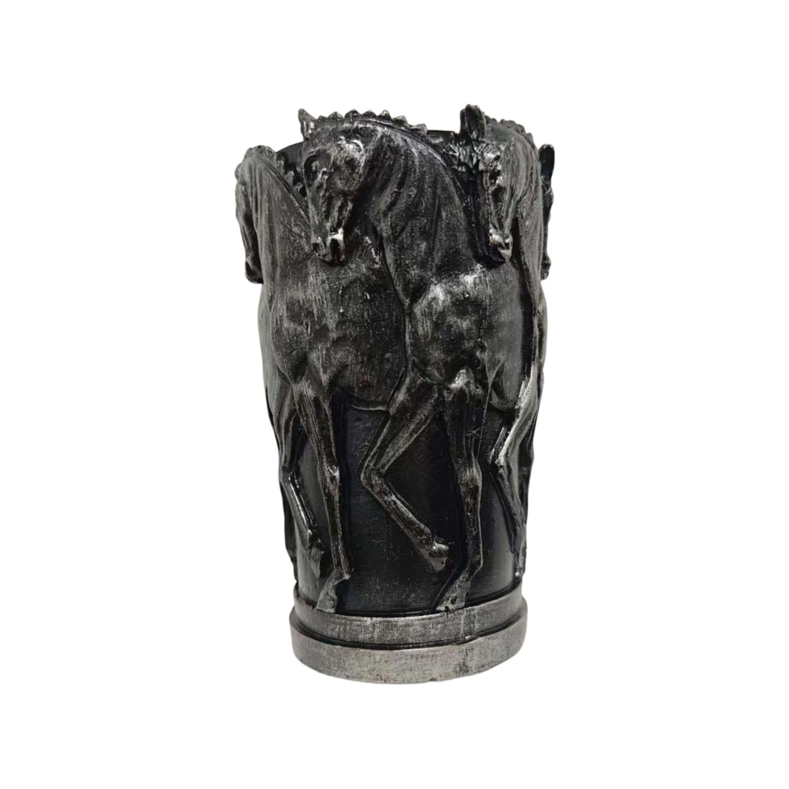 

Six Horse Hoof Ring Vase, Art Horse-Themed Decorative Statue, Dining Table Centerpiece One Size чорний