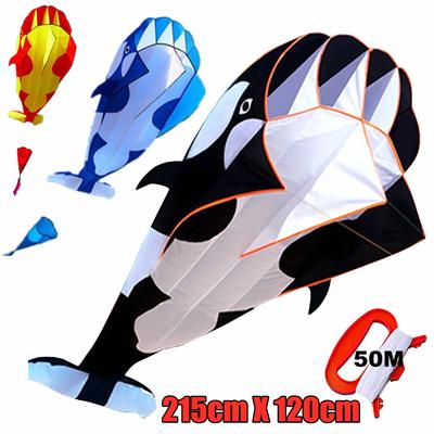 3D Huge Frameless Soft Parafoil Giant Killer Whale Kite with 50m Kites String 3D Software Kite Outdoor Entertainment