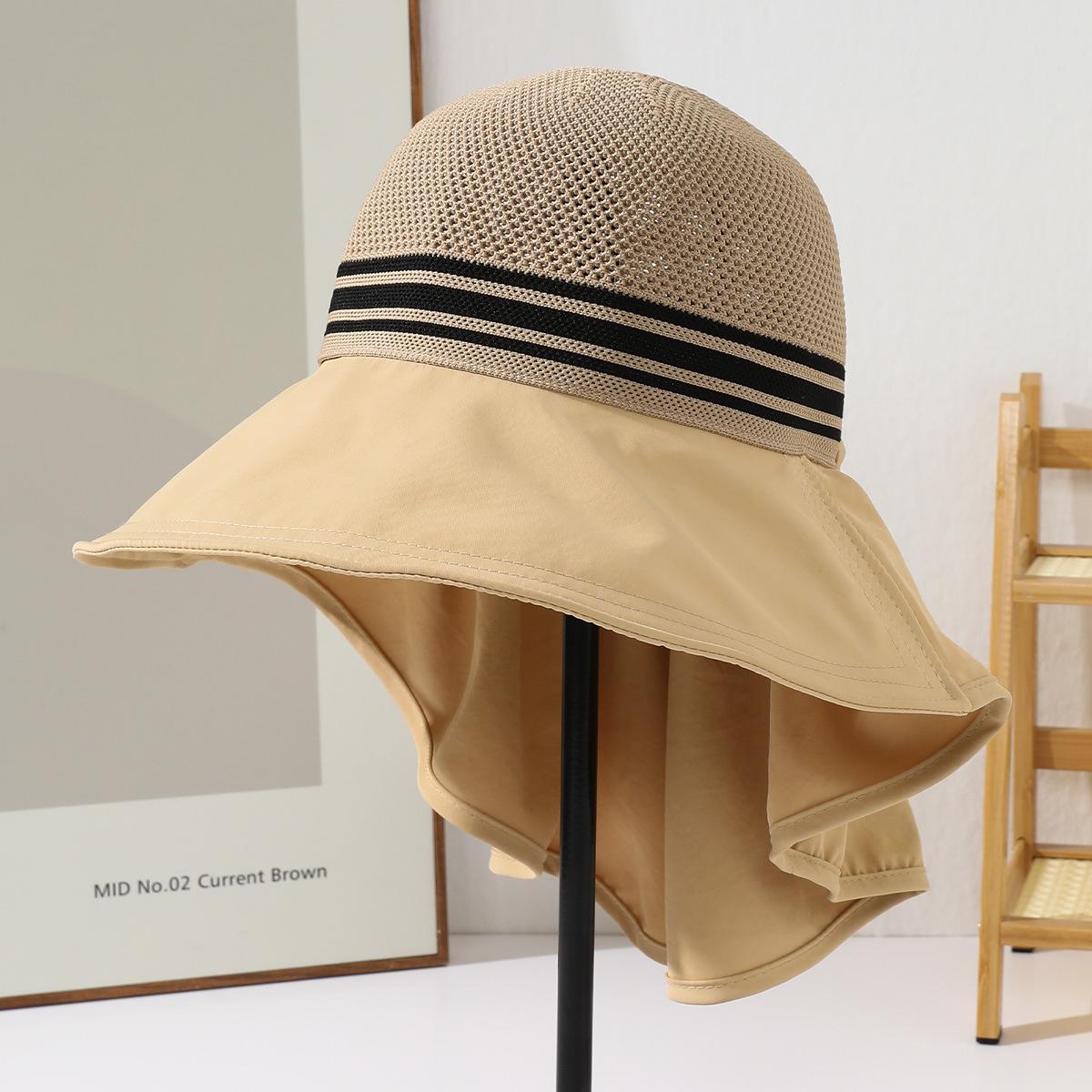 

Солнцезащитная шляпа женская летняя новая большая шаль солнцезащитная шляпа с широкими полями защита лица от ультрафиолета шея показывает маленькое лицо M（56-58cm） верблюд