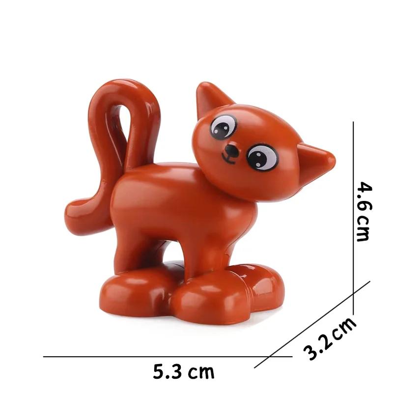 Big Size Building Blocks Animal Accessories Figures Farm Poultry Livestock Cat Rabbit Compatible Bricks Toys Children Kids Gifts