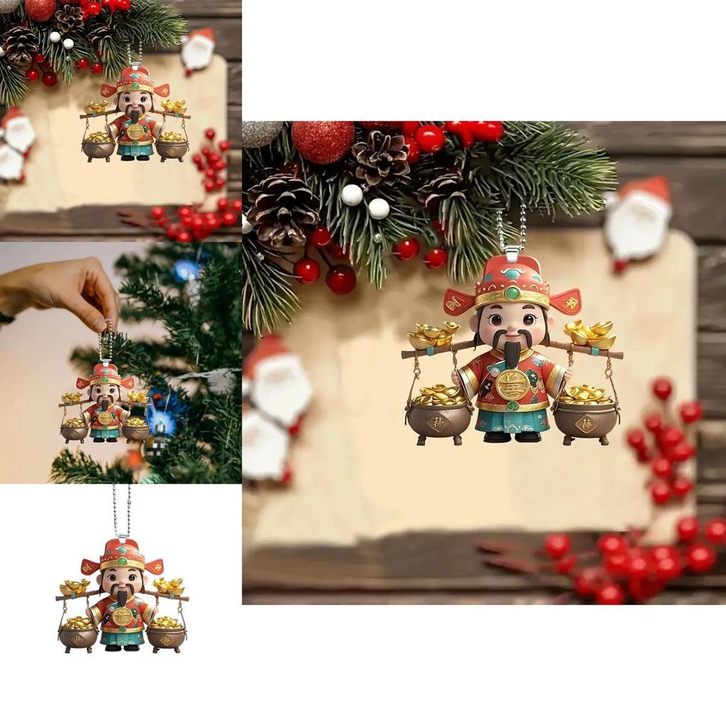 Car Interior Acrylic Decor With Cartoon God Of Wealth Style For Home And Vehicle Decoration