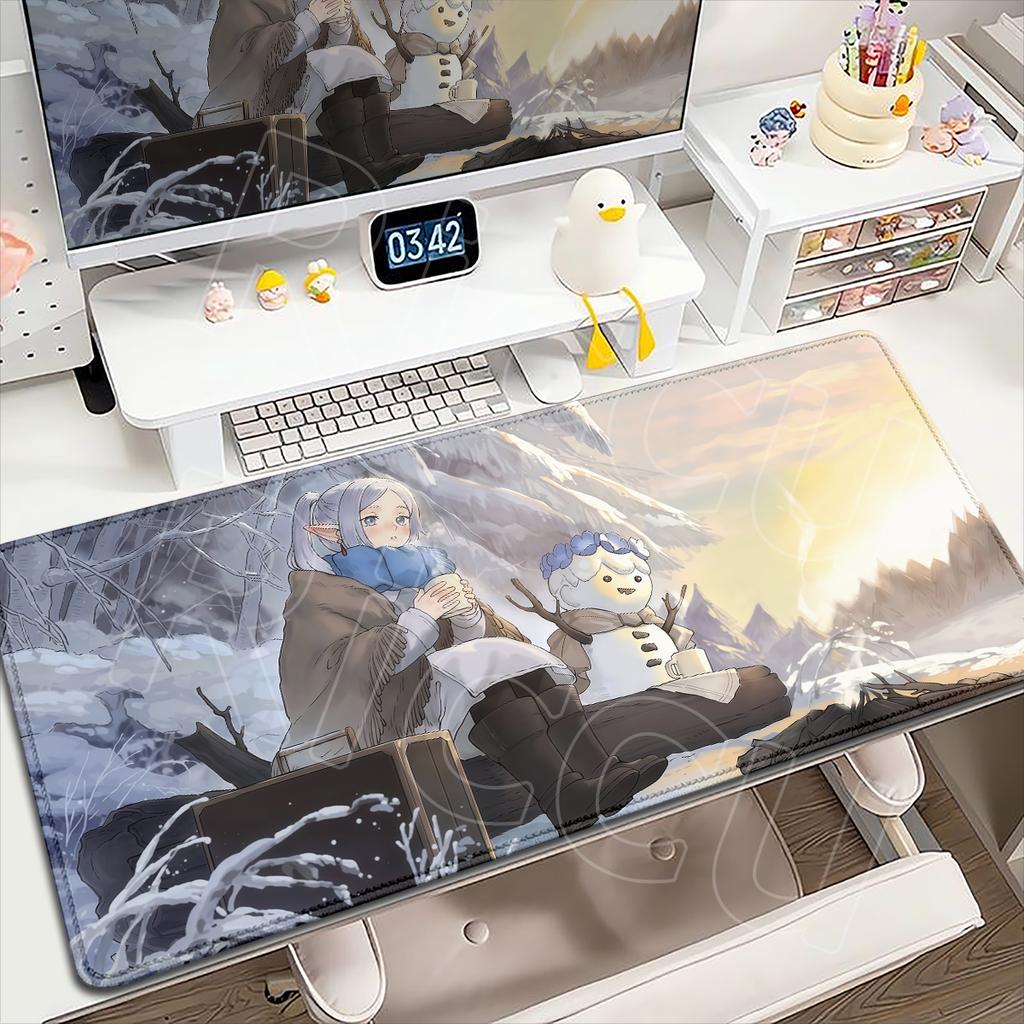 HD Printing Frieren At the Funeral Mousepads Anti-Slip Rubber Bottom Mousepad Large Size Esports Games Office Desk Pad Table Mat