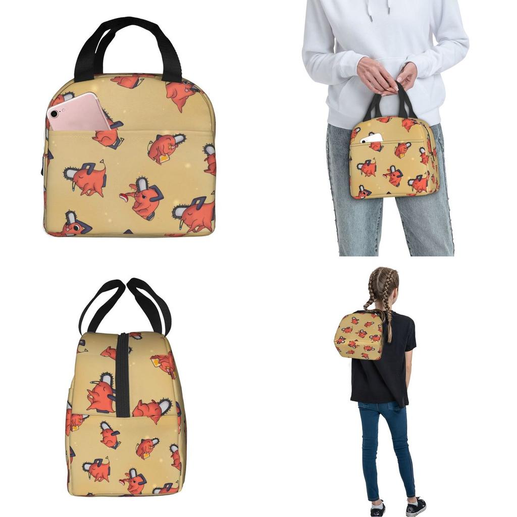 Kawaii Pochitas Thermal Insulated Lunch Bags for Work Portable Food Bag Cooler Thermal Lunch Box