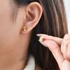 Simple Heart Shape Stainless Steel Stud Earrings for Women, Waterproof Gold Plated Small Earrings, Fashion Classic Jewelry Gift