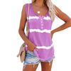 Urban Style T Shirt With Striped Print And Button Back For Casual Wear