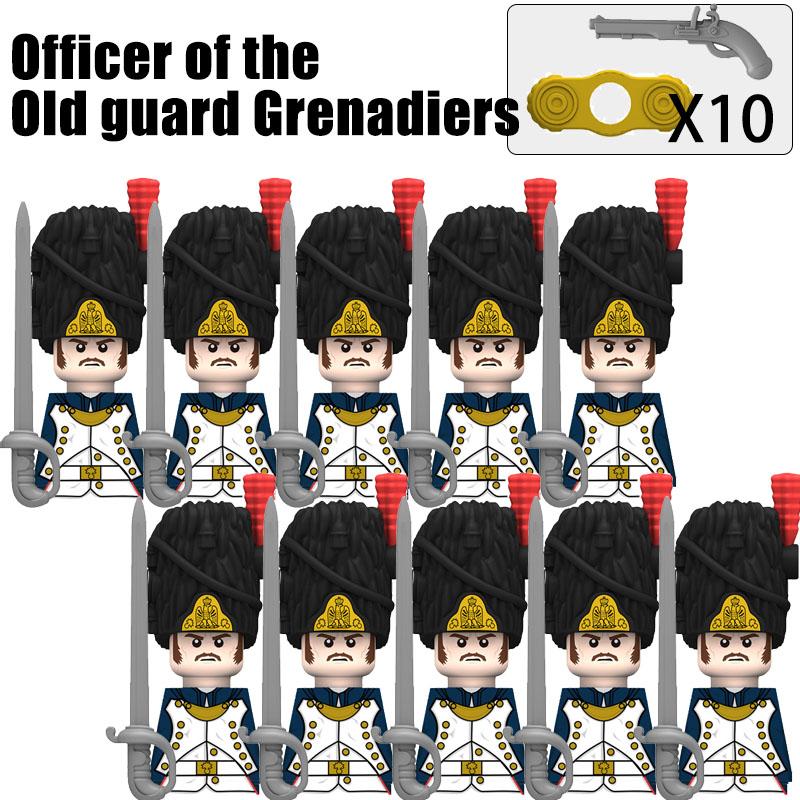 Kids Toys Napoleonic Wars Building Blocks 10pcs/lot Fusilier Lancer Soldiers Mini Action Figures Toys For Kids Christmas Gifts