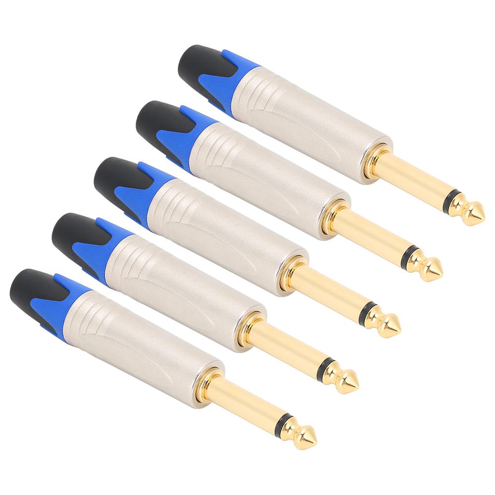 

5 шт. 6,35 мм Однодорожечный Микрофонный Аудиокабель для DIY Использования Сварочный Штекер Разъем синий хвост