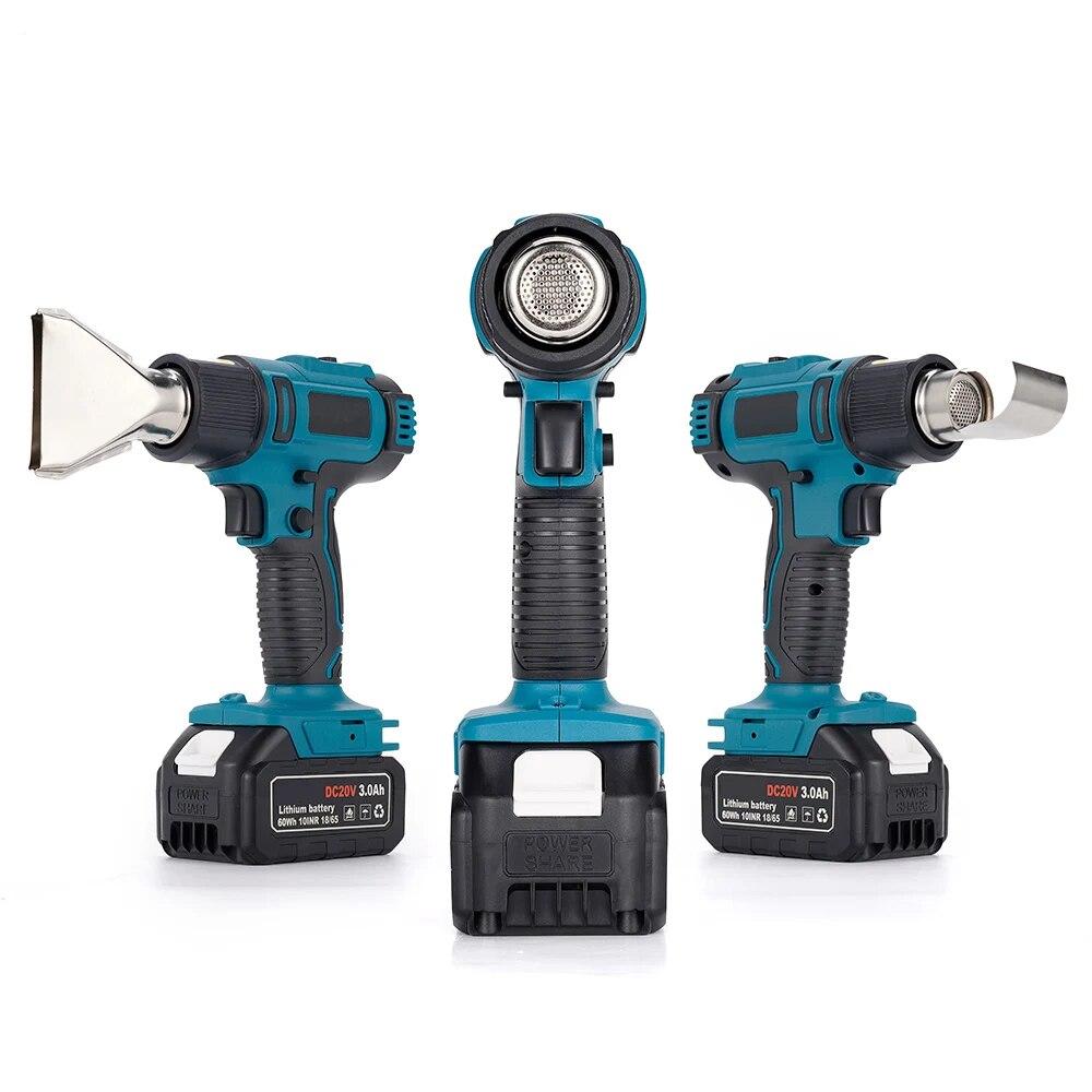 2000W Electric Heat Gun Hot Cordless Handheld Hot Air Gun with Car Film Tool Industrial Home Hair Dryer For Makita 18V Battery