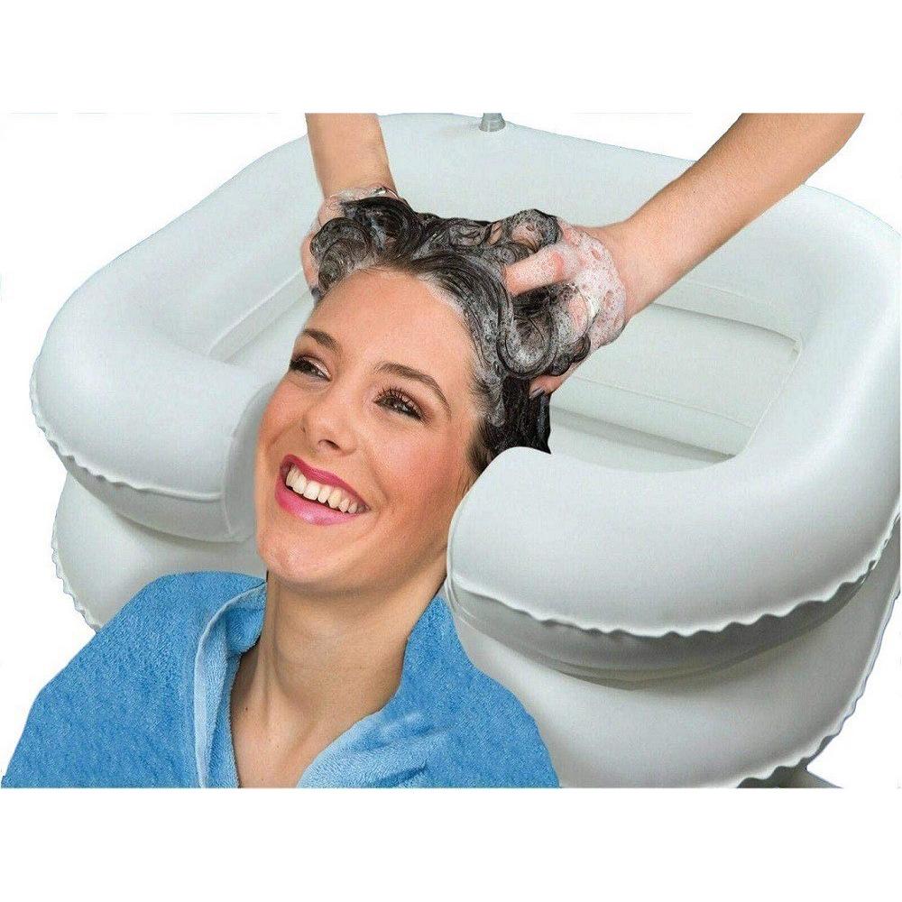 Inflatable Shampoo Basin with Pillow for Bedridden, Disabled, Elderly, or Pregnant Care