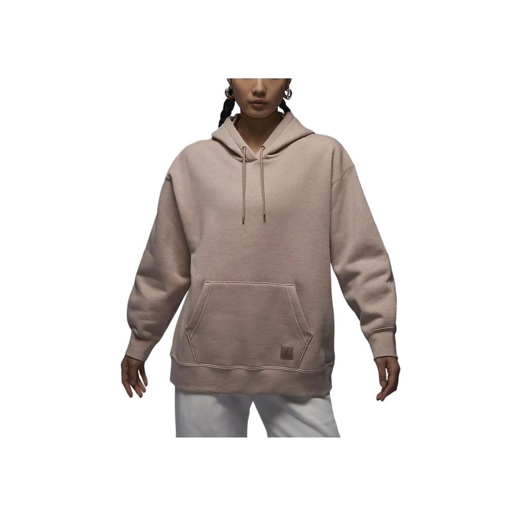 Jordan Flight Fleece Hoodie Women Tops Mid-Brown FB5111-244