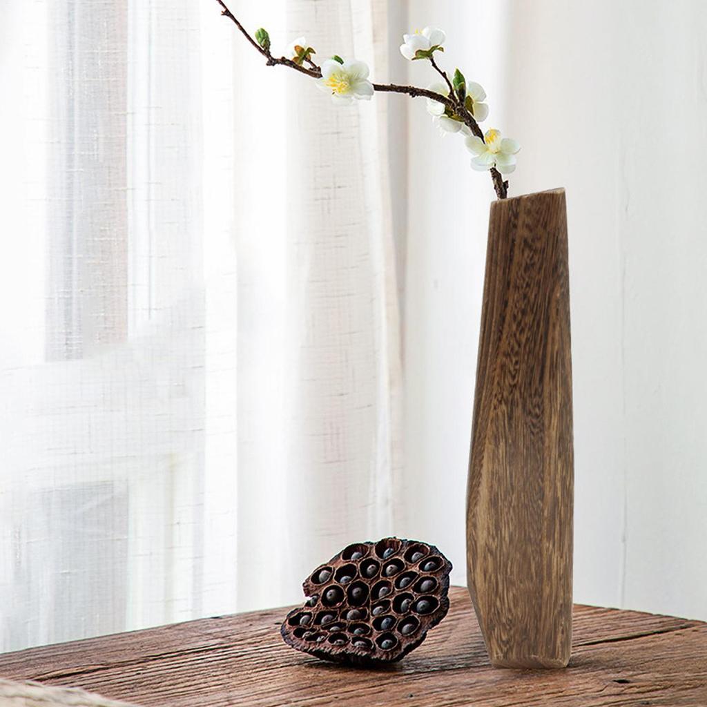 Jarrón de Madera Jarrón de Flores de Madera Adorno de Mesa Decoración del Hogar Para Interior Exterior Patio Pasillo Baño Dormitorio Centros de Mesa