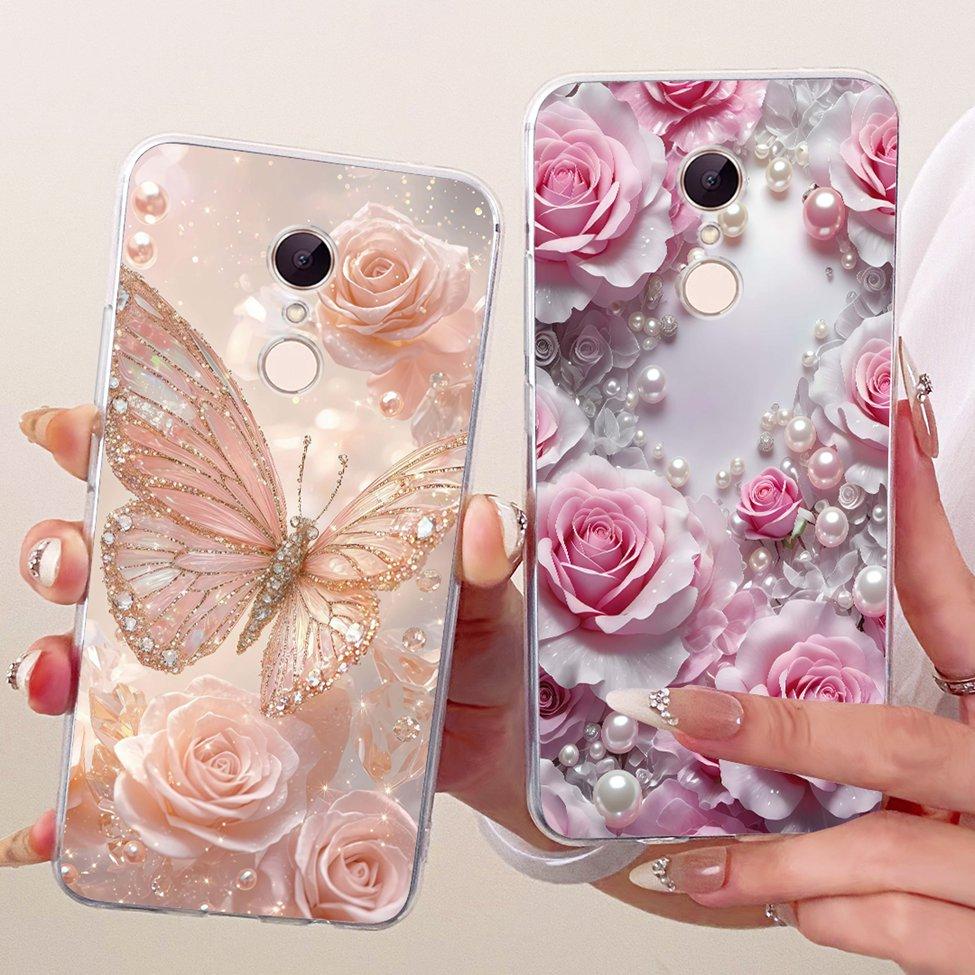 For Redmi 5 Case Cover Transparent Cute Cat Fashion Butterfly Funny Painted Casing MDG1 MDI1