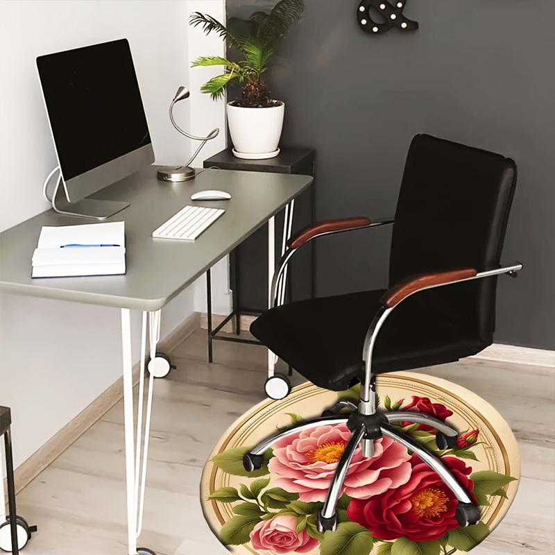 

1pc Office Carpet Chair Mats Vintage Floral Bouquet Perfect for Decorating Office Chairss, Or Bedrooms.YDT587 80cm by 80cm