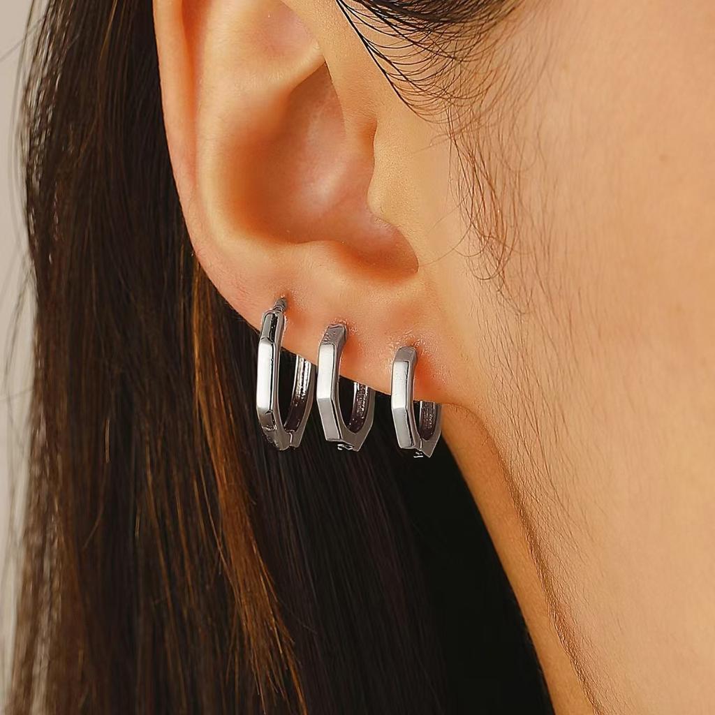 Cross-border Simple Earrings, High-end Niche Men's and Women's European and American Alloy Earrings, Personalized Temperament, Rock Punk Earrings.