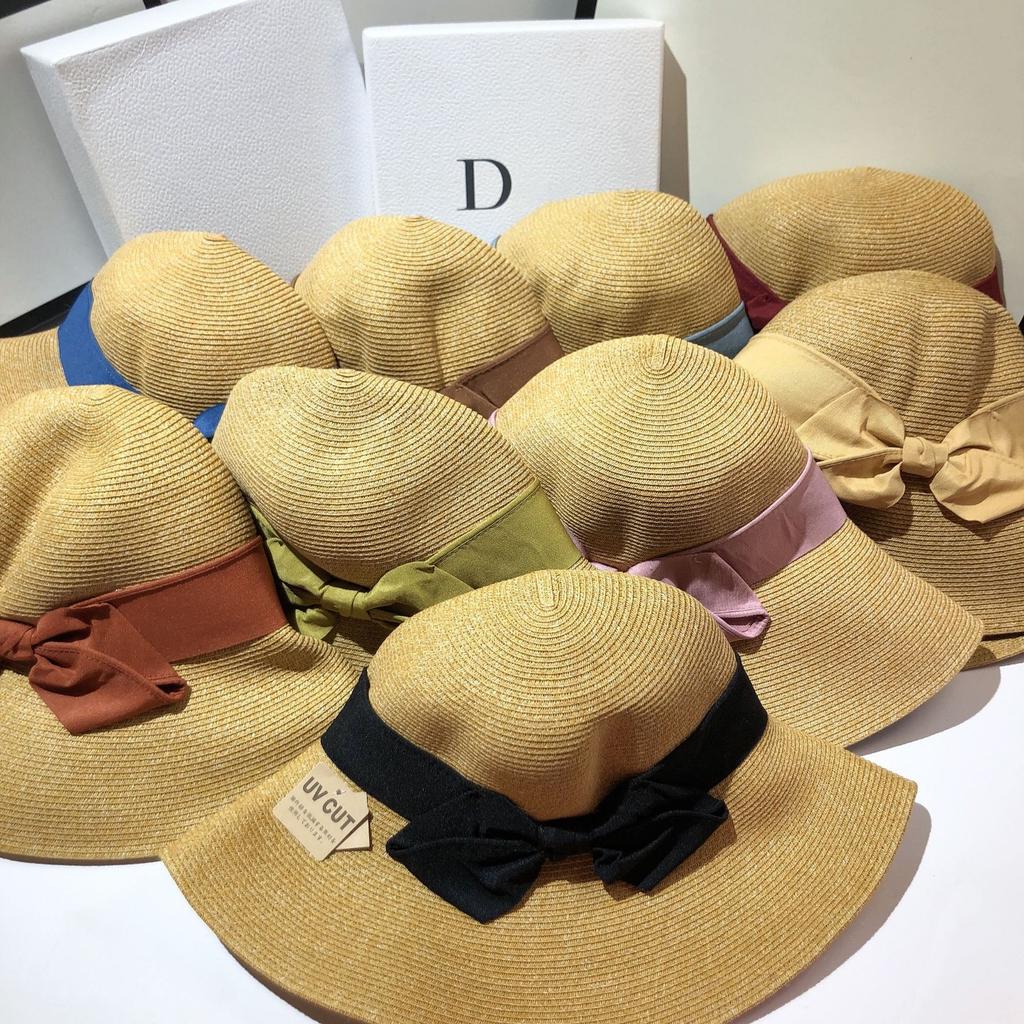 Sun Li Star With Straw Hat Japan Imported Uv Anti-Ultraviolet Big Brim Sun Hat Women Summer Travel Foldable