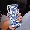 Blue And White Porcelain Phone Case For Samsung Galaxy S24 S25 Edge S26 Ultra S23 S22 S21 Plus S20 FE + Personalized Print Cover