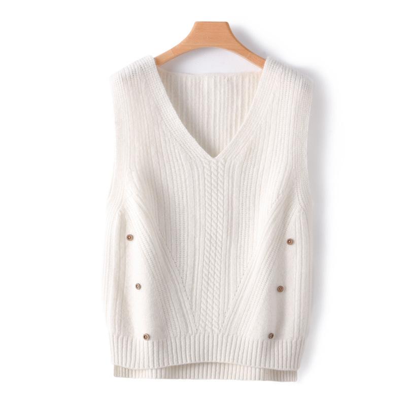 V-neck Vest Vest Vest Vest Spring and Autumn New Style Loose and Slim and Lazy Style Layered Sweater Top
