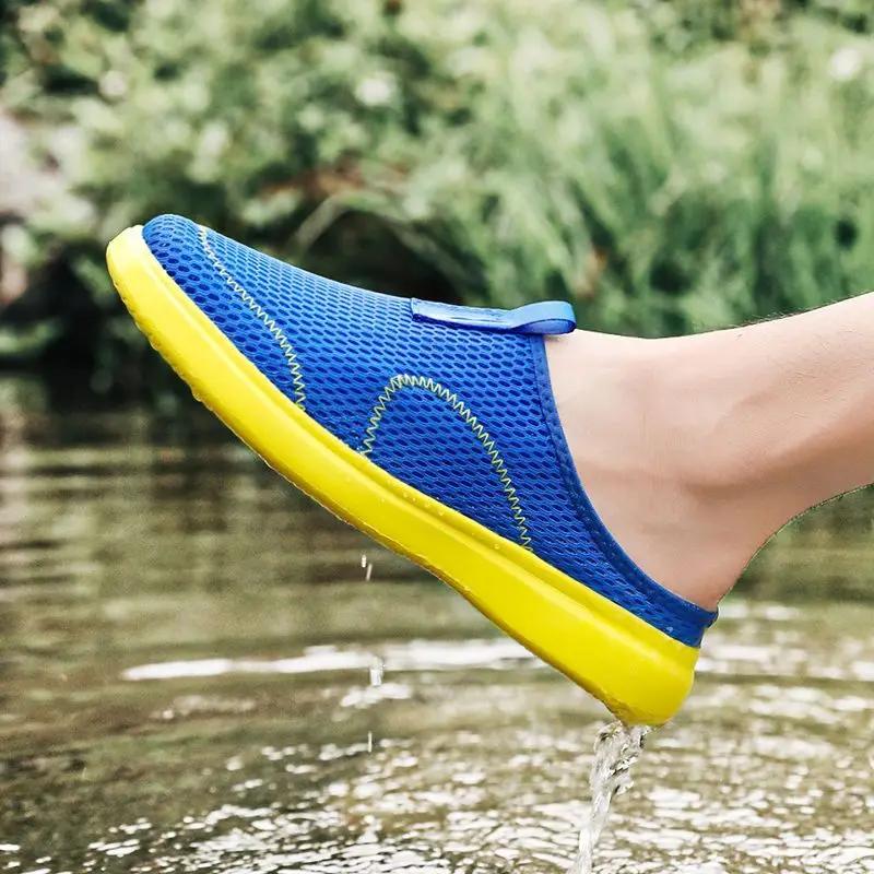 Fashion Beach Hole Male Slipper Mules Flat Half Adult Low Price Casual Slides 2025 Fashion Mascullino Pvc Comfortable Rubber Men's Shoe