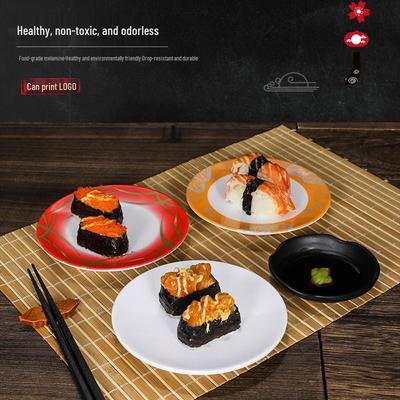 Melamine Rotating Sushi and Sashimi Plate – Japanese Style Self-Service Seafood and Dessert Dish