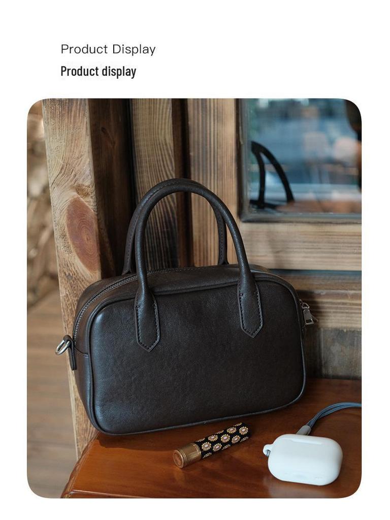 2025 Kadın Retro Bitkisel Tabaklanmış Deri El Çantası - Küçük Kare Günlük Omuz Çantası