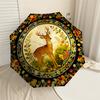 1PC deer floral Umbrella-8-Rib Reinforced, Automatic Open, Lightweight & Durable, Cute Fashion Accessory for Outdoor-K1316
