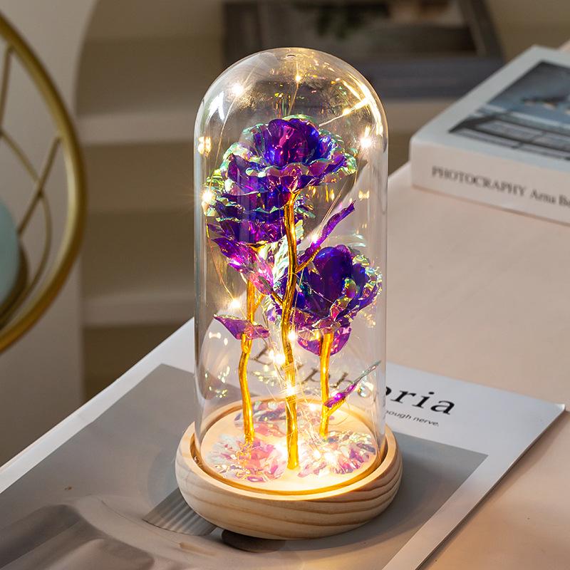 LED Luminous Rose Flowers in Glass Cover - Perfect Gift for Mother's Day, Valentine's Day, and Christmas