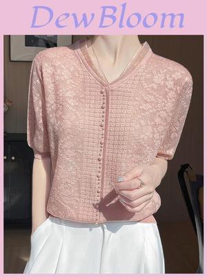 Tencel V Neck Short Sleeve T Shirt For Women Summer Lightweight Breathable Fashion