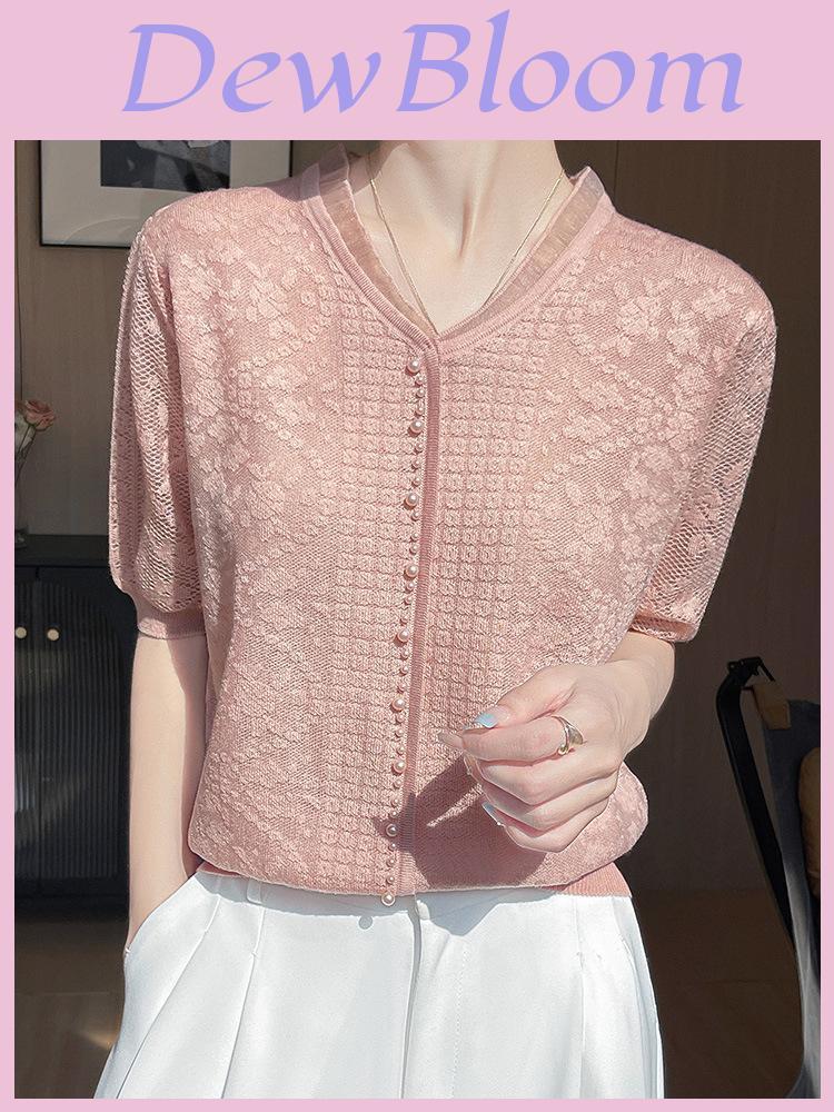 Tencel V Neck Short Sleeve T Shirt For Women Summer Lightweight Breathable Fashion