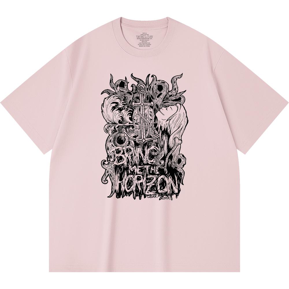 230 Gsm 100% Cotton Heavy Metal T-Shirt Rock Band Popular Music Print Unisex Heavy Cotton T Shirt
