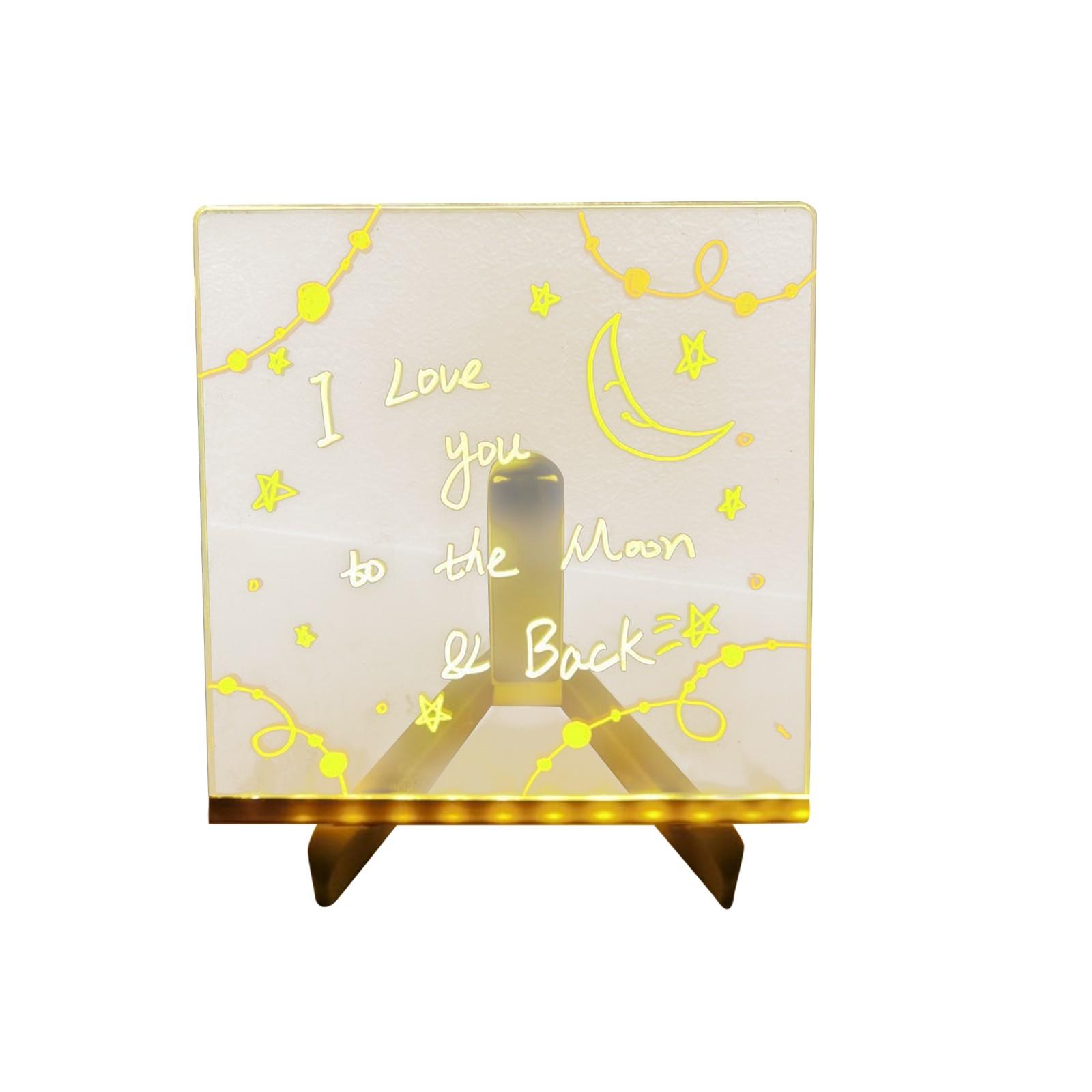 

Children s Handmade Erasable Painted Acrylic Doodle Diy Notepad Message Board Led Glass Painting Night Light(6ml) One Size