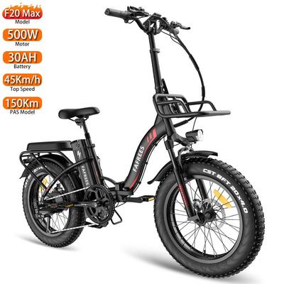 Ηλεκτρικό Ποδήλατο Fafrees F20 Max 20" Ελαστικό 500W Κινητήρας Αναδιπλούμενο Ηλεκτρικό Ποδήλατο για Ενήλικες 48V 30AH Διπλά Δισκόφρενα 7 Ταχύτητες Μέγιστο Φορτίο 150Kg