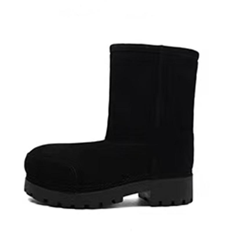 

Зимние новые уродливые ботинки-дутики с большой головой, хлопковые ботинки, женские термоботинки средней длины, ботинки-хлебушки, с утолщенной подошвой, большие хлопковые ботинки 36 чёрный