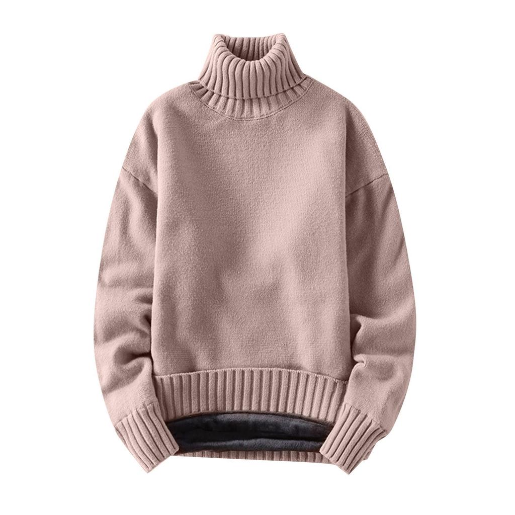 Men's Fashion Plush And Thick High Collar With A Base Sweater Underneath