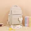 Large Capacity Student Schoolbag Women's Solid Color Backpack Multi-Compartment Wear-Resistant Backpack